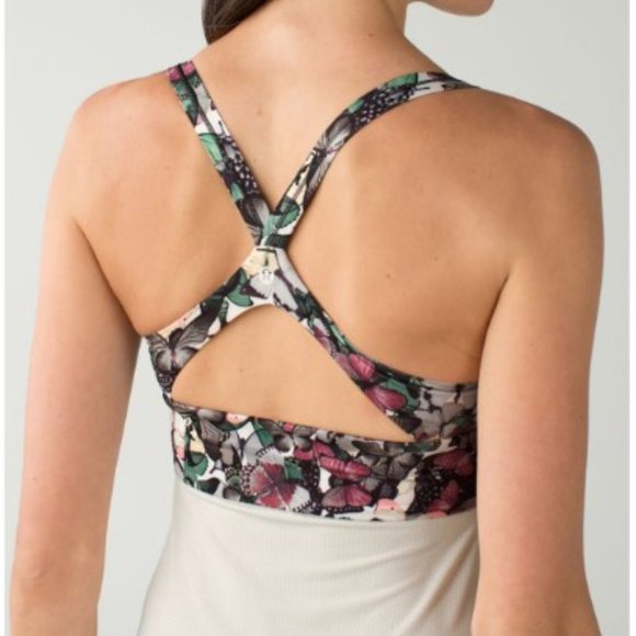 Lululemon Wrap It Up Tank Support Built-in Bra Sz 6 So Fly Butterfly Angel Wing - Picture 4 of 7